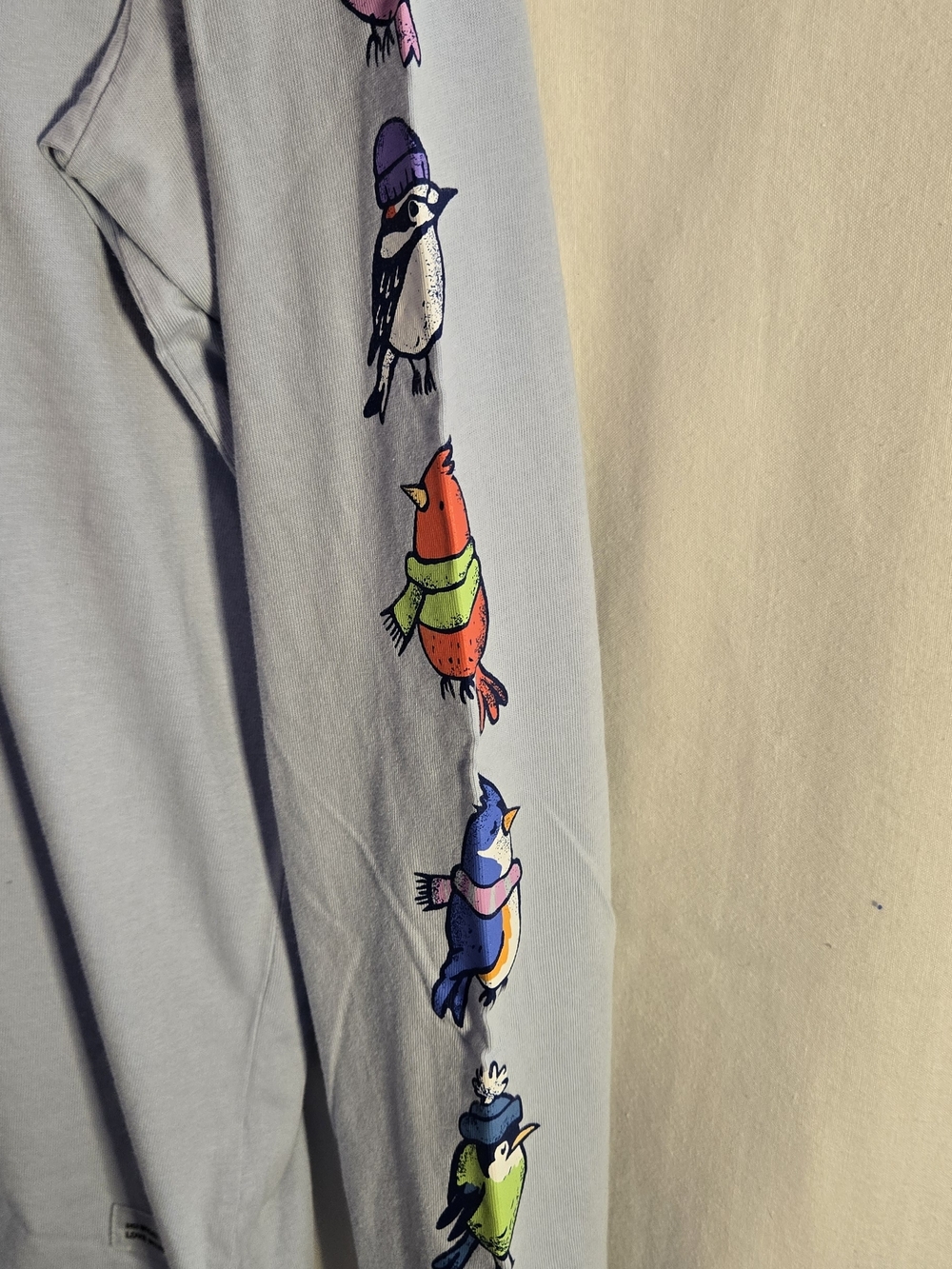 Life is Good Light Blue Long Sleeve Tee with Bird Sleeve Art - Picture 2 of 8